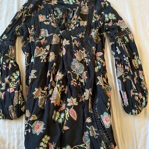 Free People Black Floral Dress